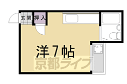 菊地第三マンション ワンルームの間取図画像