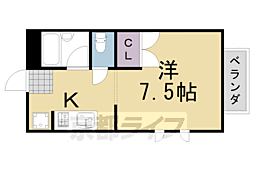 ヴェルドミール桂 1Kの間取図画像