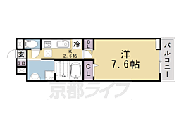オーサム ヴィレッジ 京都桂 1Kの間取図画像