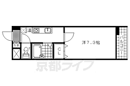メイプル等持院 1Kの間取図画像