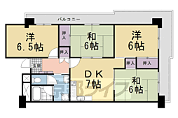 ハイム伏見B棟 4DKの間取図画像