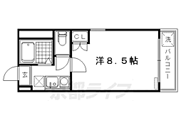 カーサヴェルデ 1Kの間取図画像
