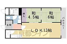 アサワハイツ 2LDKの間取図画像