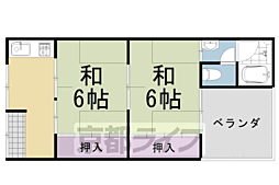 千々川マンション 2DKの間取図画像
