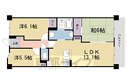 アドリーム宇治 3LDKの間取図画像