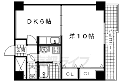 サンタウン宇治 1DKの間取図画像