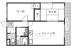 サニーヒル刀禰 2LDKの間取図画像