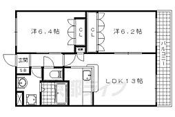 パステルヒルズ 2LDKの間取図画像
