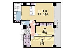 ROUAGE御所南 2LDKの間取図画像