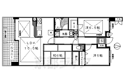 パデシオン伏見深草 3LDKの間取図画像