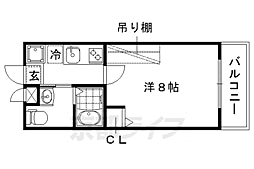 サントス千本今出川 1Kの間取図画像