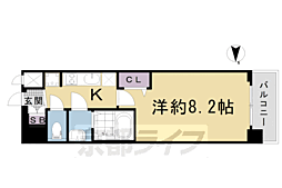 プレサンスTHEKYOTO東福寺WEST 1Kの間取図画像
