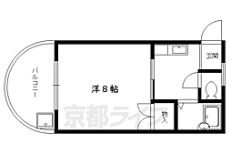 鴨東ハイツ 1Kの間取図画像