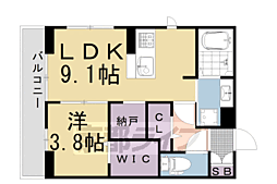 マルベリー瓜生2 1LDKの間取図画像