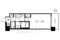 プレサンスTHEKYOTO流雅 1Kの間取図画像