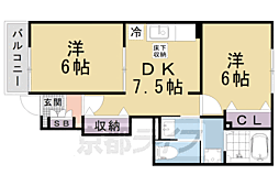 アルモニー比叡 2DKの間取図画像