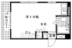 フォーシーズンキョウタナベヤマシロビル ワンルームの間取図画像