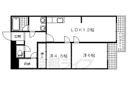 ビューハイツ京都山科 2LDKの間取図画像