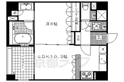 リーガル京都御所東 1LDKの間取図画像
