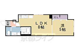 シャイン東山 1LDKの間取図画像