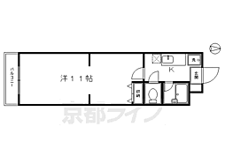 エレガンス東寺 1Kの間取図画像