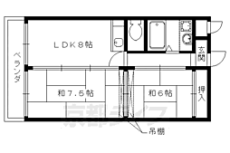 ペアシティ京都 2LDKの間取図画像