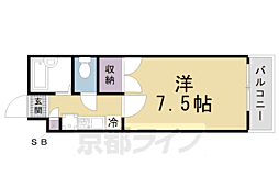 エクセル桃山 1Kの間取図画像