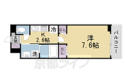ヴィラ水取 1Kの間取図画像