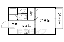 ニー・ロッソ 1Kの間取図画像