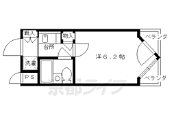 デトム・ワン鴨川 1Kの間取図画像