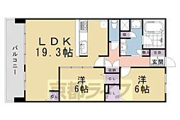 リソシエ伏見丹波橋ウエルネス 2LDKの間取図画像