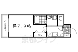 KCCフラット河原町 1Kの間取図画像