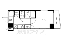 京祝ビルアルティスタ丸太町 1Kの間取図画像