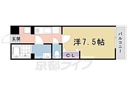 Inlegno円町 1Kの間取図画像
