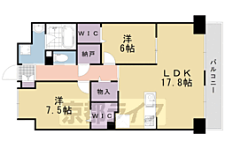 京都六三館 2LDKの間取図画像