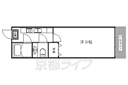 アジュール北白川 1Kの間取図画像