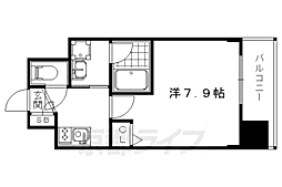 ベラジオ京都西院ウエストシティ2 1Kの間取図画像