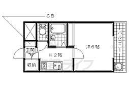 ネオレジデンス 1Kの間取図画像