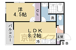 プライベートレジデンス西院 1LDKの間取図画像