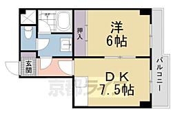 エンブレム城南宮 1DKの間取図画像