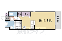 グランディール ワンルームの間取図画像