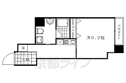 HF河原町二条レジデンス 1Kの間取図画像