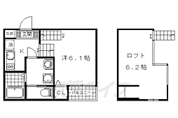 ハーモニーテラス音羽千本町 1Kの間取図画像