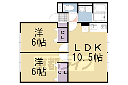 フレンドコスモス 2LDKの間取図画像