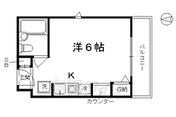 京都南ハウス ワンルームの間取図画像