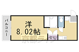 パンセ堀川 1Kの間取図画像