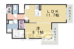 アルカンシェル 1LDKの間取図画像