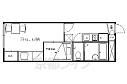 レオパレス茶山 1Kの間取図画像