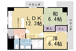 クレセント・オークス 2階/-