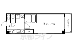 T'sCasa北白川 1Kの間取図画像